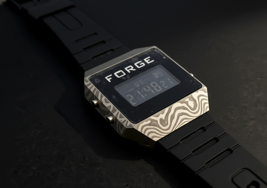 FORGE damascus watch case