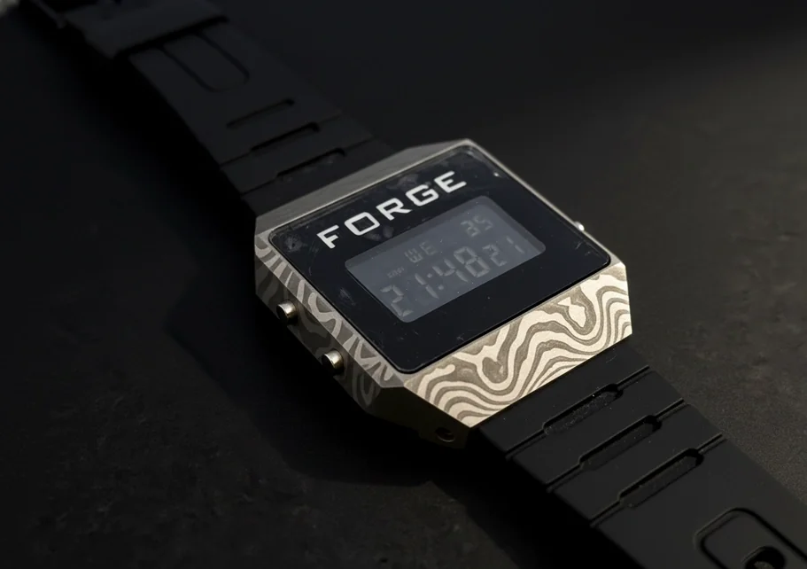 FORGE damascus steel watch case