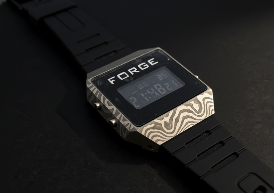 FORGE damascus watch case