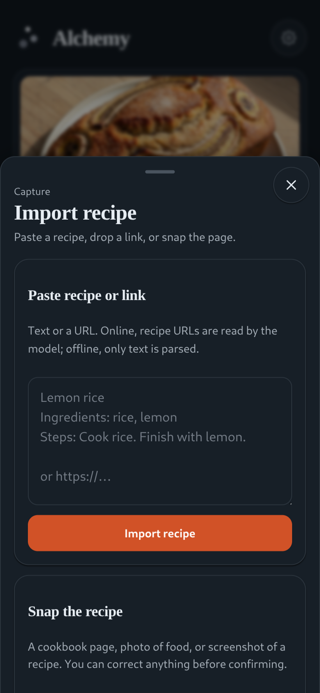 Multi-modal recipe capture