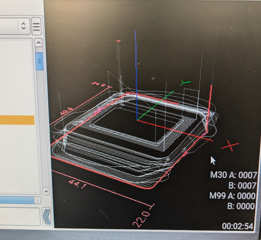 CAM software showing CNC toolpath generation for watch case