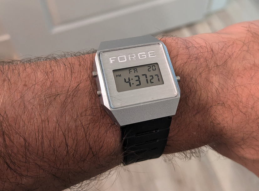 FORGE watch on wrist showing scale and real-world context